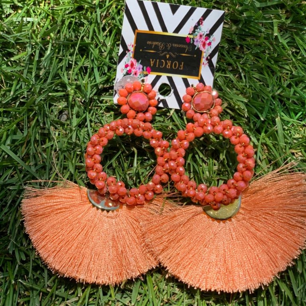 Tassel earrings, arete artesanal traido de  México